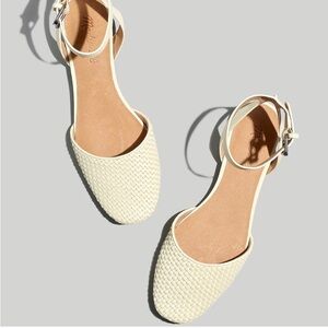 Madewell Marseilla ankle strap flats in ivory